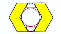 A Circle and Two Semi-Circles in Two Hexagons
