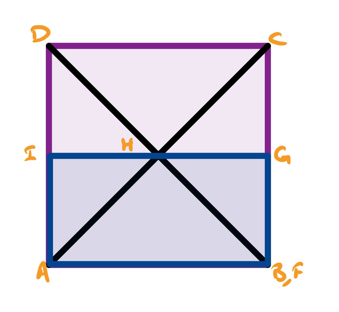 A rectangle in a square special case