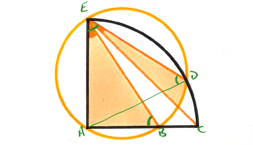 Angles in a circle and quarter circle solution 