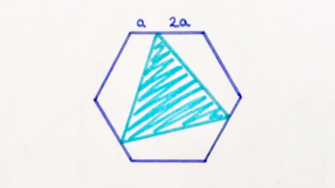 Equilateral triangle in a hexagon