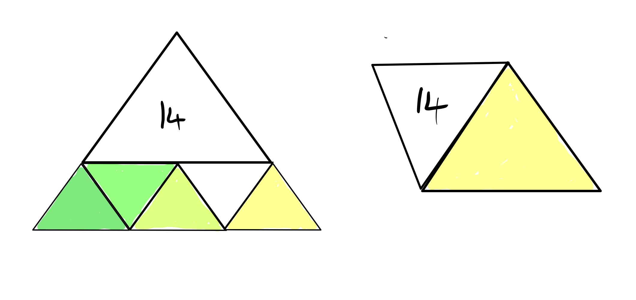 Five equilateral triangles extreme versions