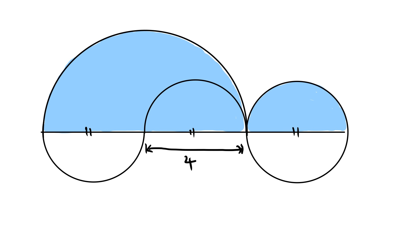 Five semi-circles special configuration I