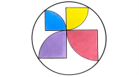 Four Quarter Circles in a Circle