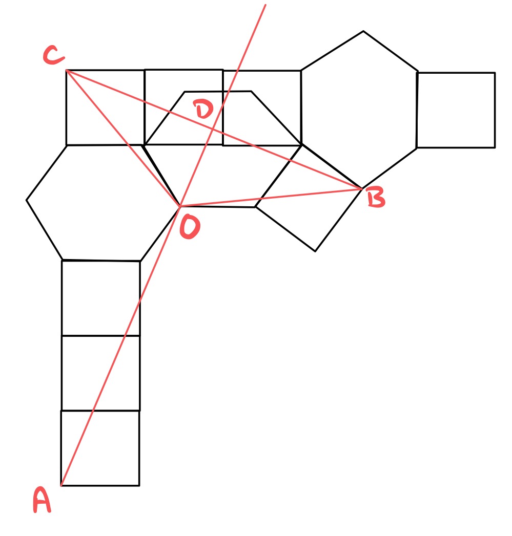 Four rectangles and a hexagon extended