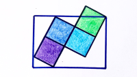 Four Squares Overlapping a Rectangle