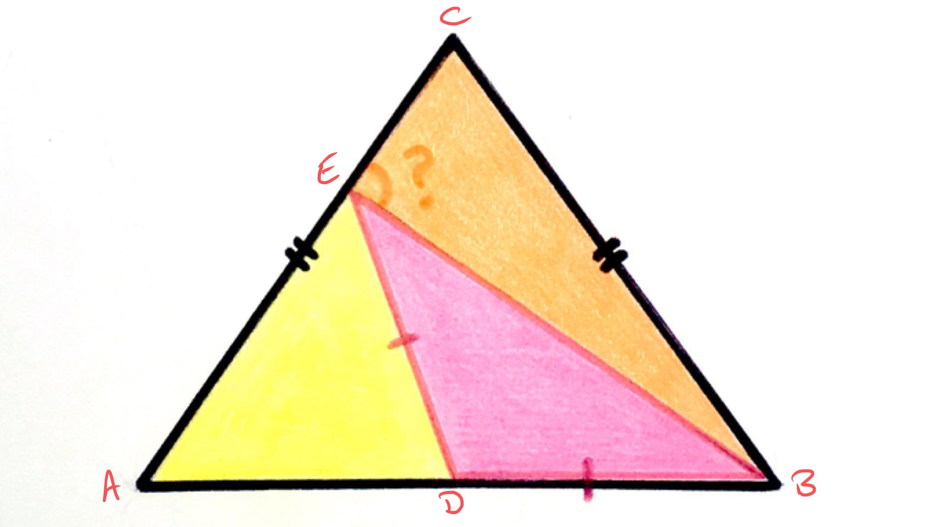 Nested isosceles triangles labelled