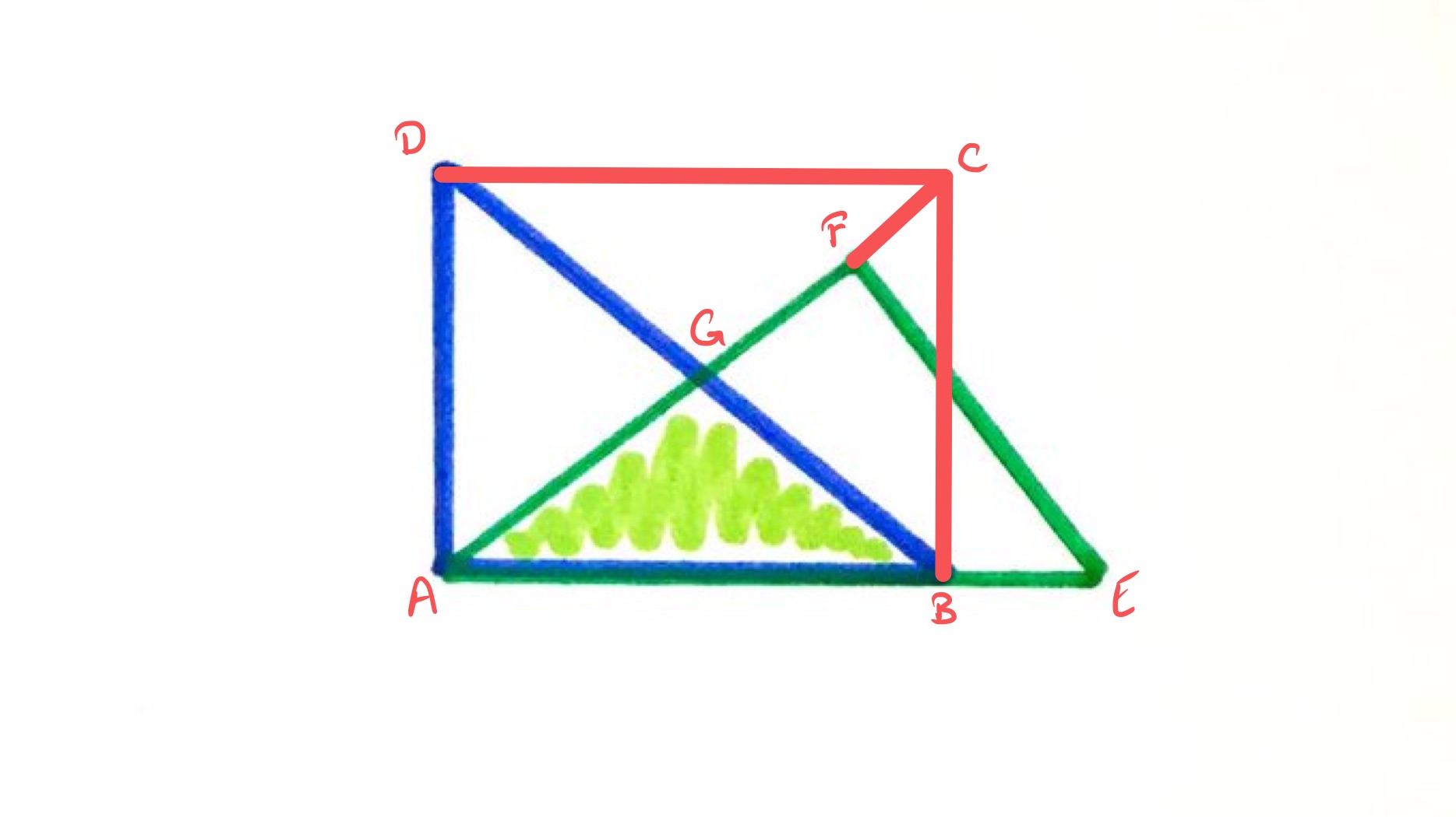 Overlapping triangles labelled