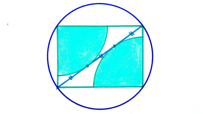 Quarter Circles in a Rectangle in a Circle
