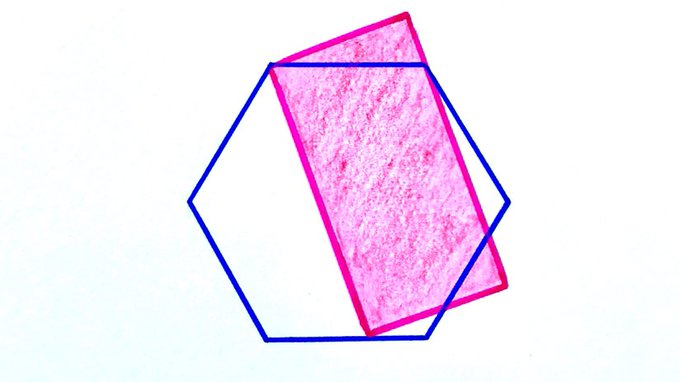 A rectangle inside a hexagon