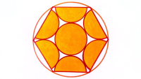 Six Semi-Circles Inside a Hexagon