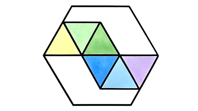 Six Triangles in a Hexagon
