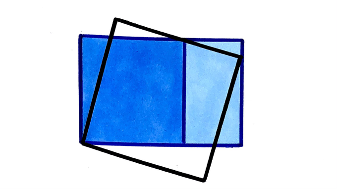 Square Overlapping a Square and a Rectangle