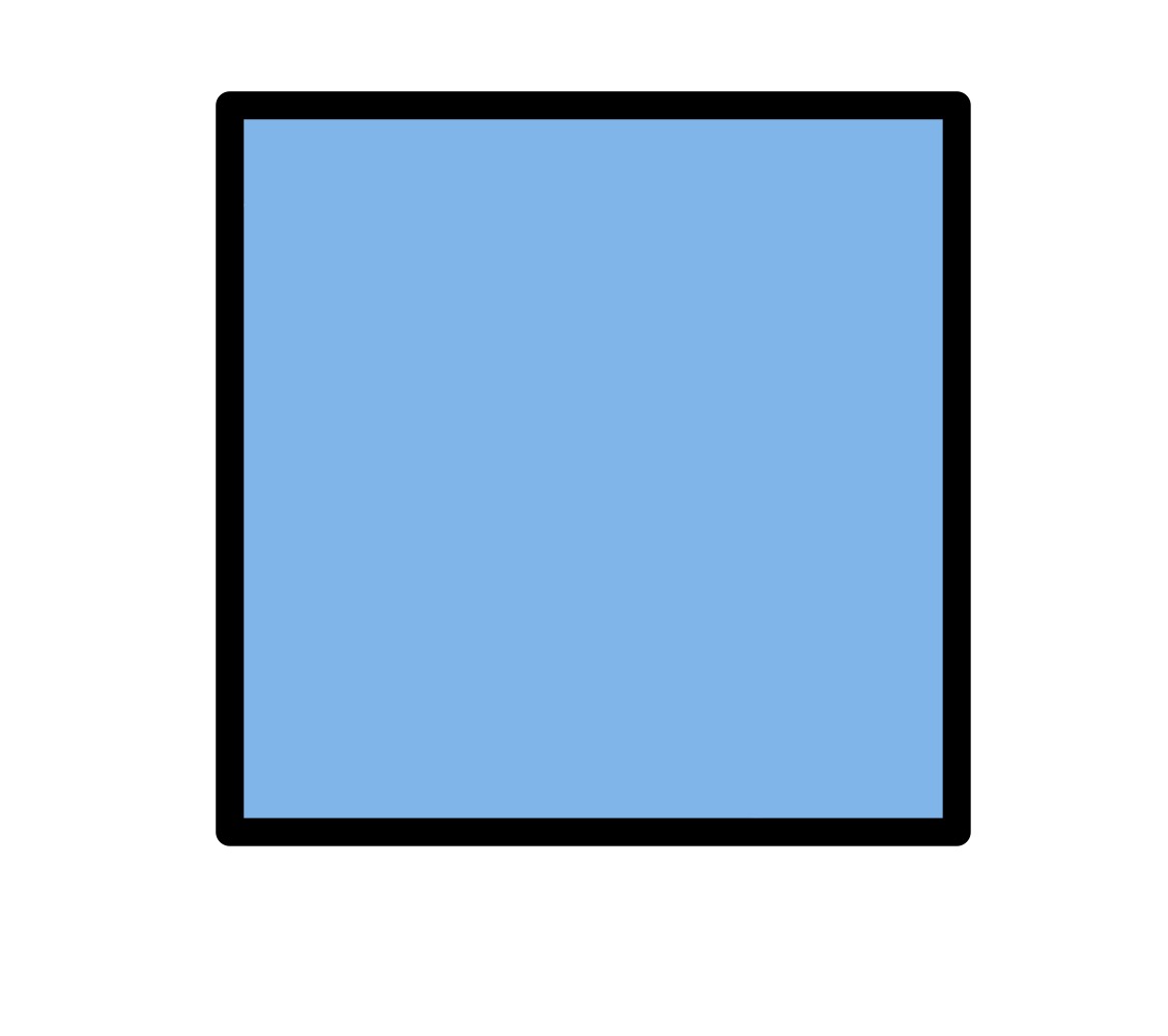Square overlapping a square and a rectangle special case one