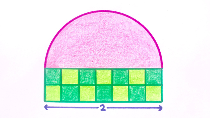Squares and a semi-circle