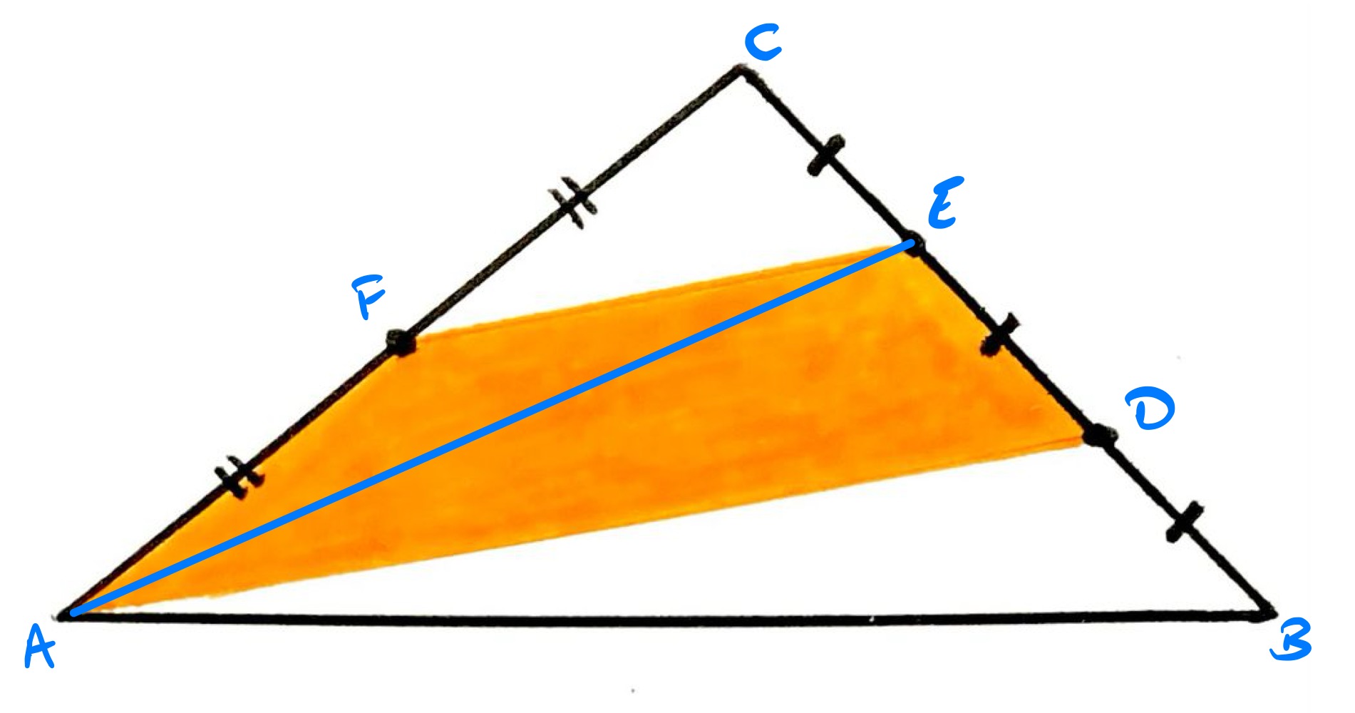 Subdivided triangle ii labelled