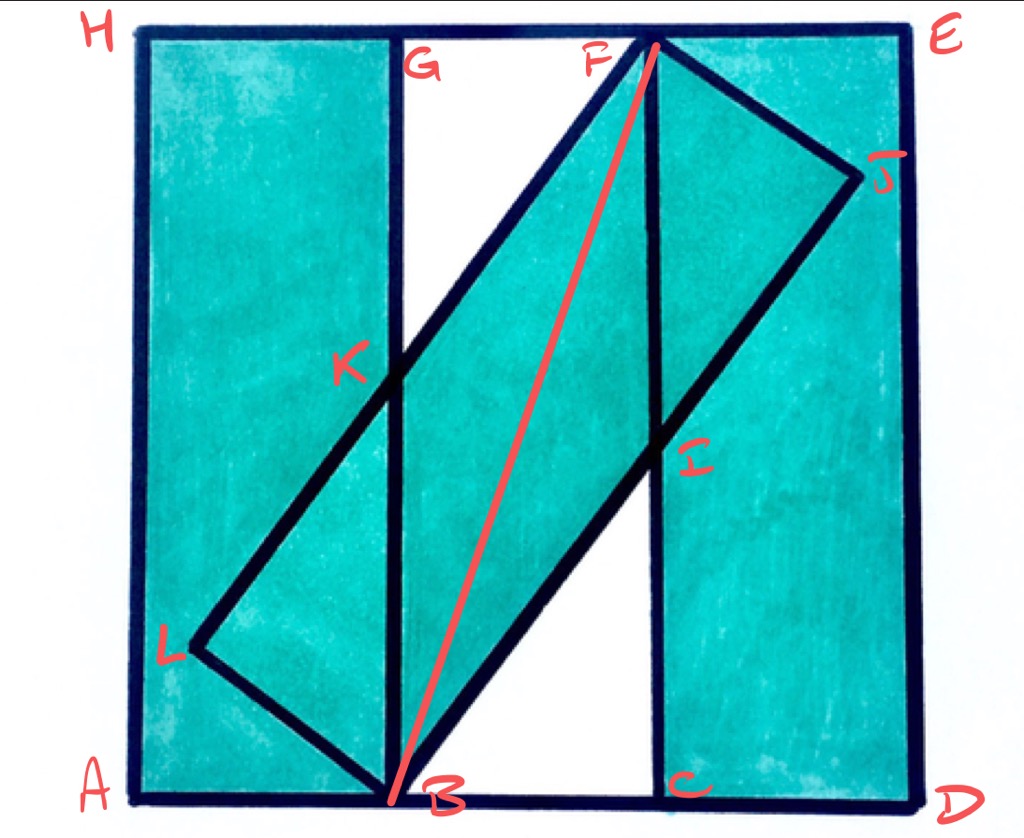 Three congruent rectangles iii labelled