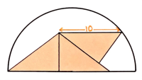 Three Congruent Triangles in a Semi-Circle