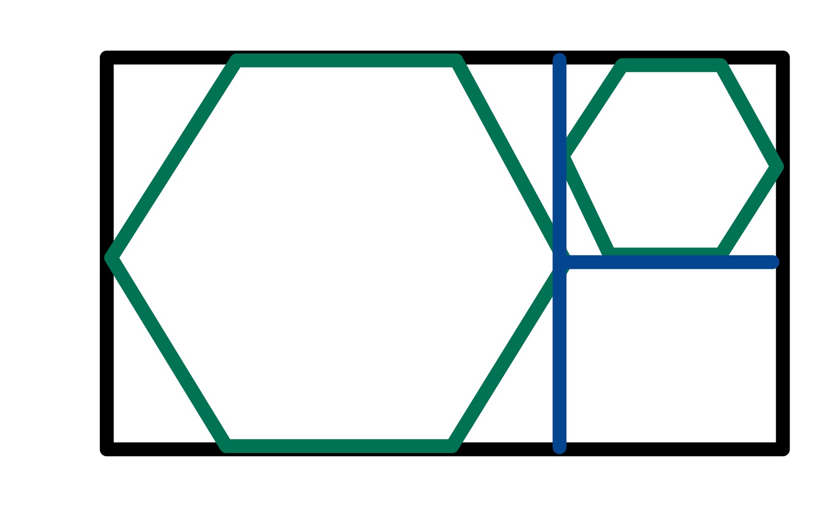 Three hexagons and a rectangle slide
