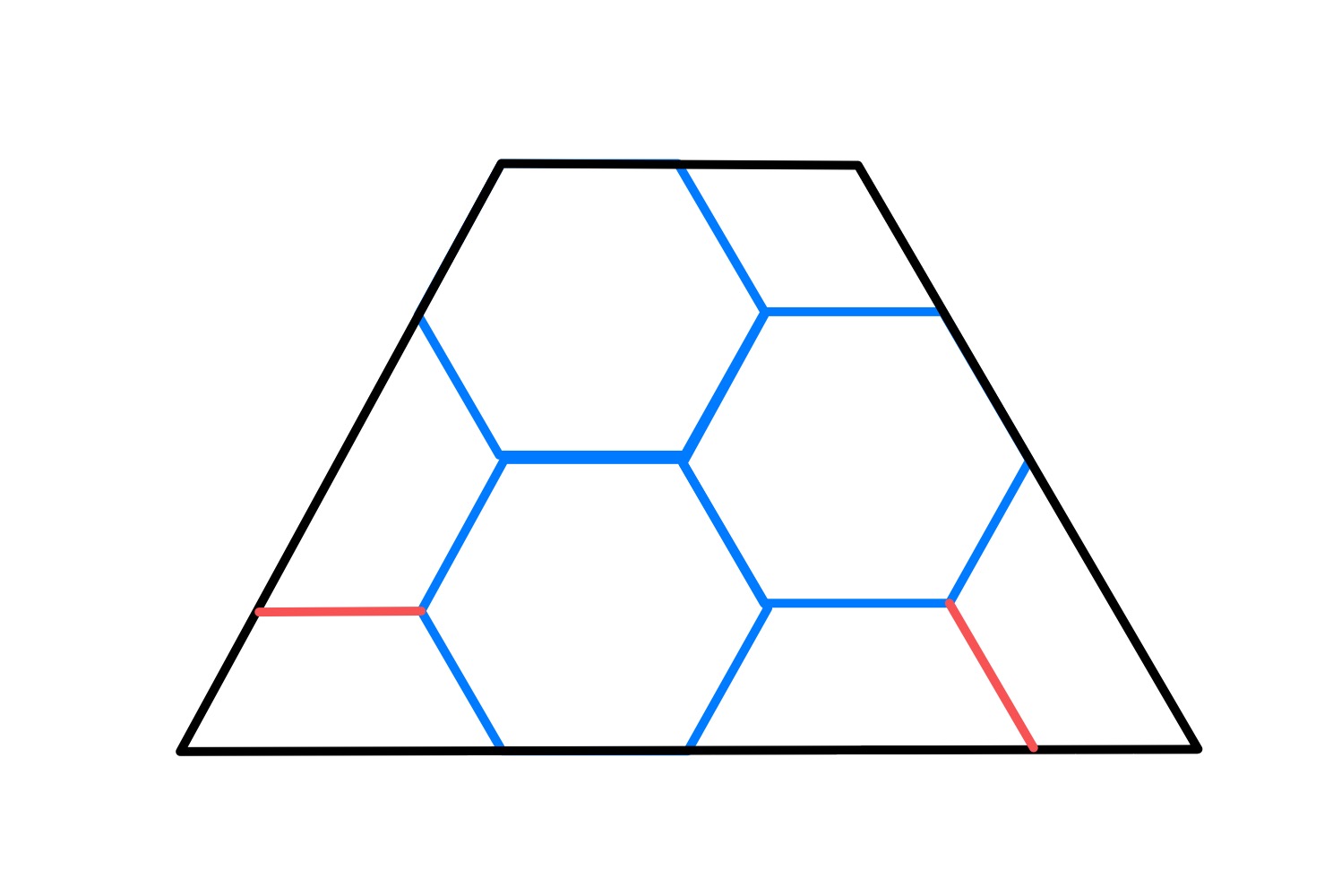Three hexagons in a trapezium special A