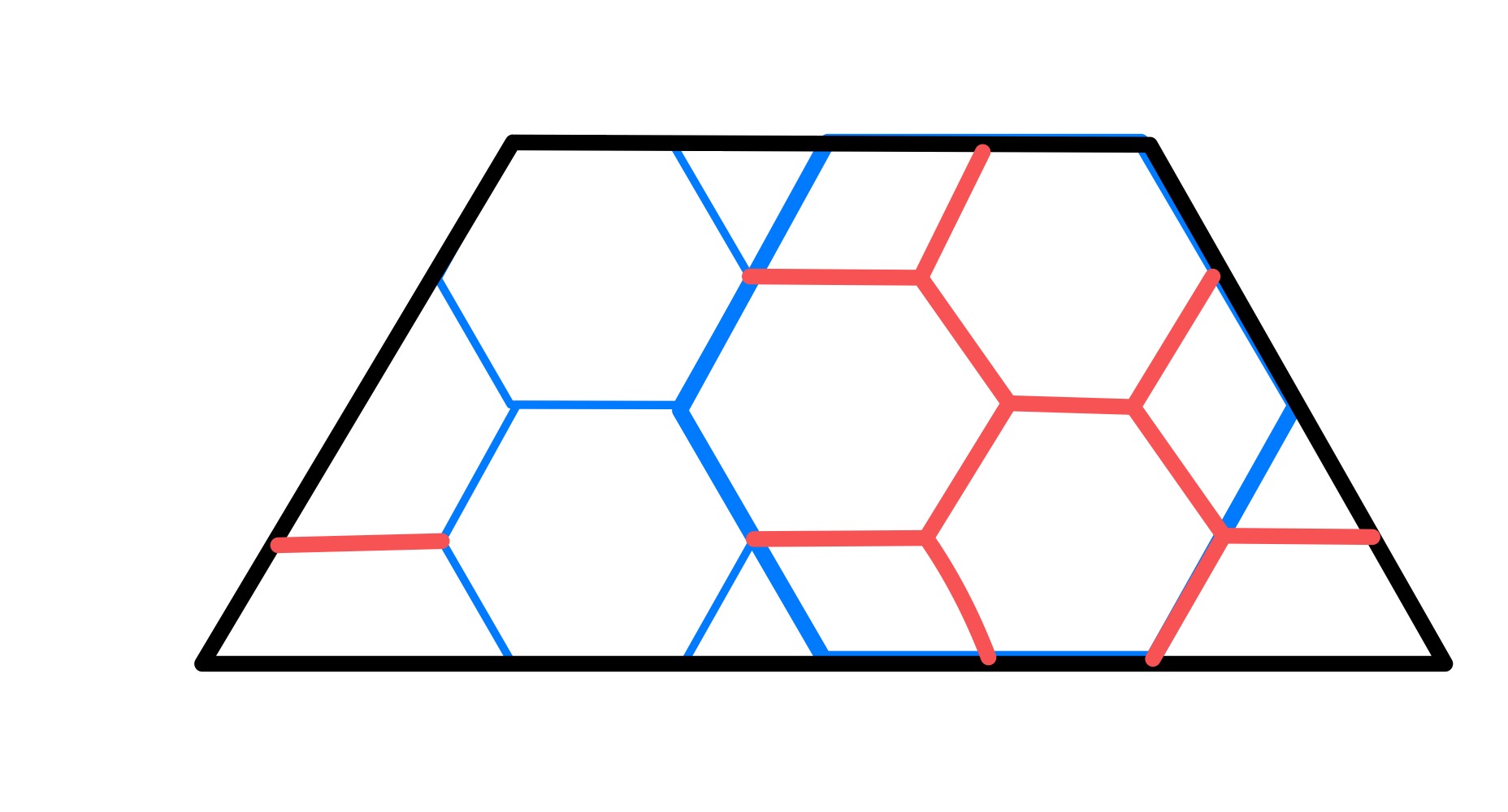Three hexagons in a trapezium special B