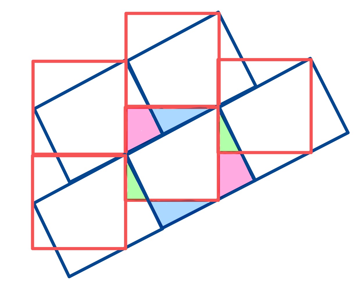 Three overlapping rectangles tessellation a
