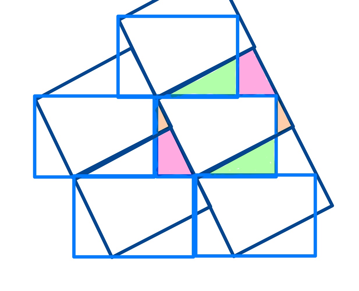 Three overlapping rectangles tessellation b