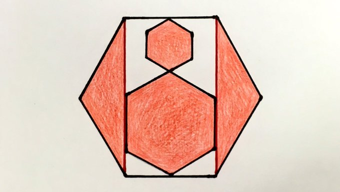 Three regular hexagons