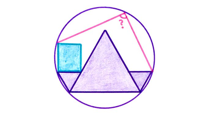 Three Triangles and a Rectangle Inside a Circle