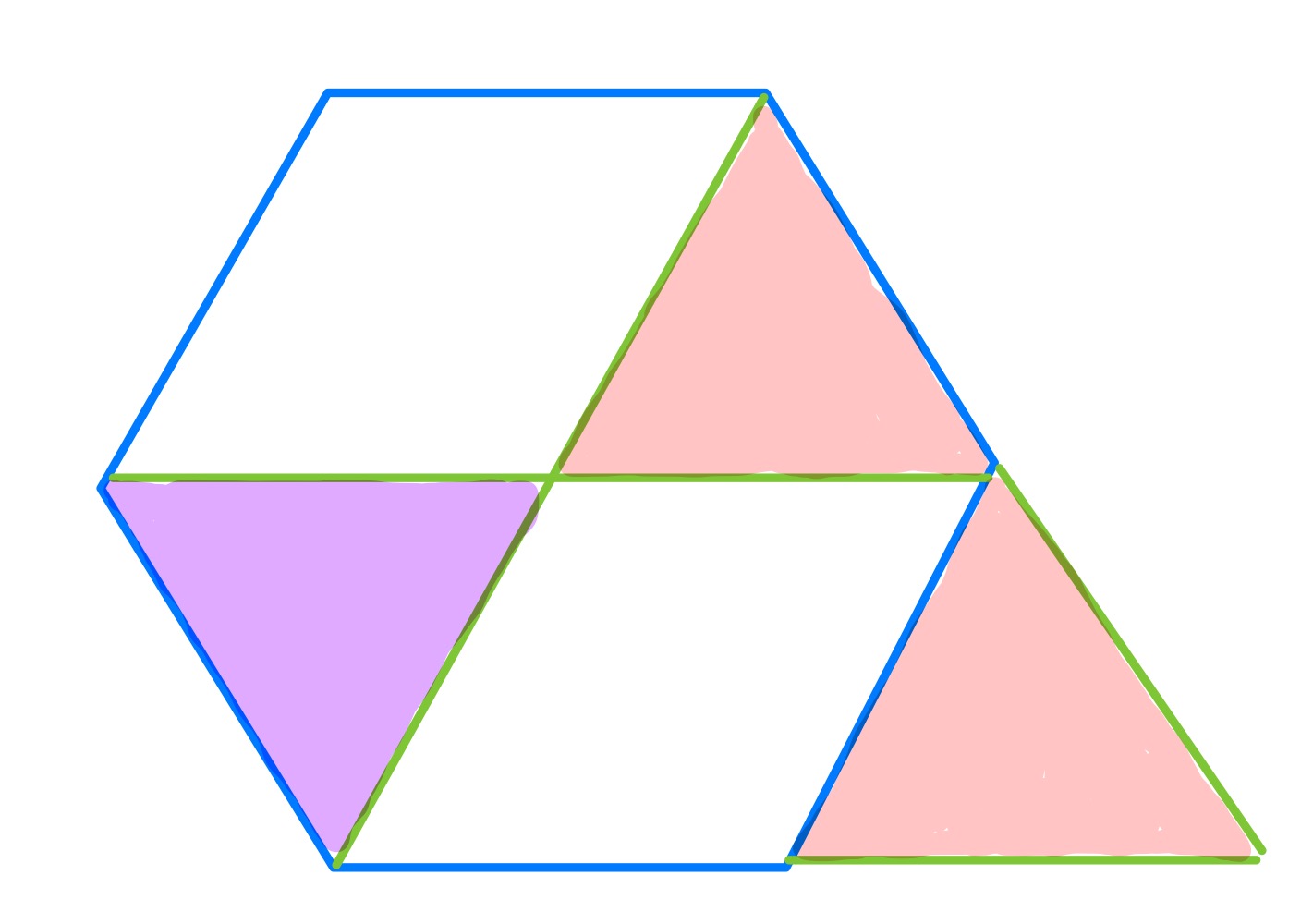 Three triangles in a hexagon second special case
