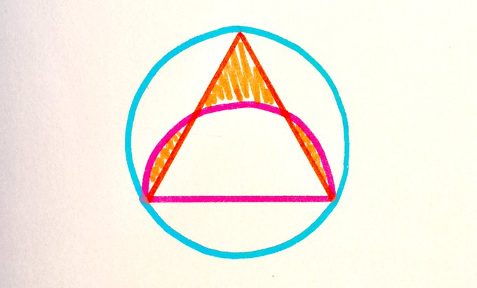 Triangle and Semi-Circle in a Circle