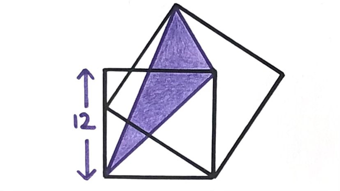 Triangle in Two Tilted Squares