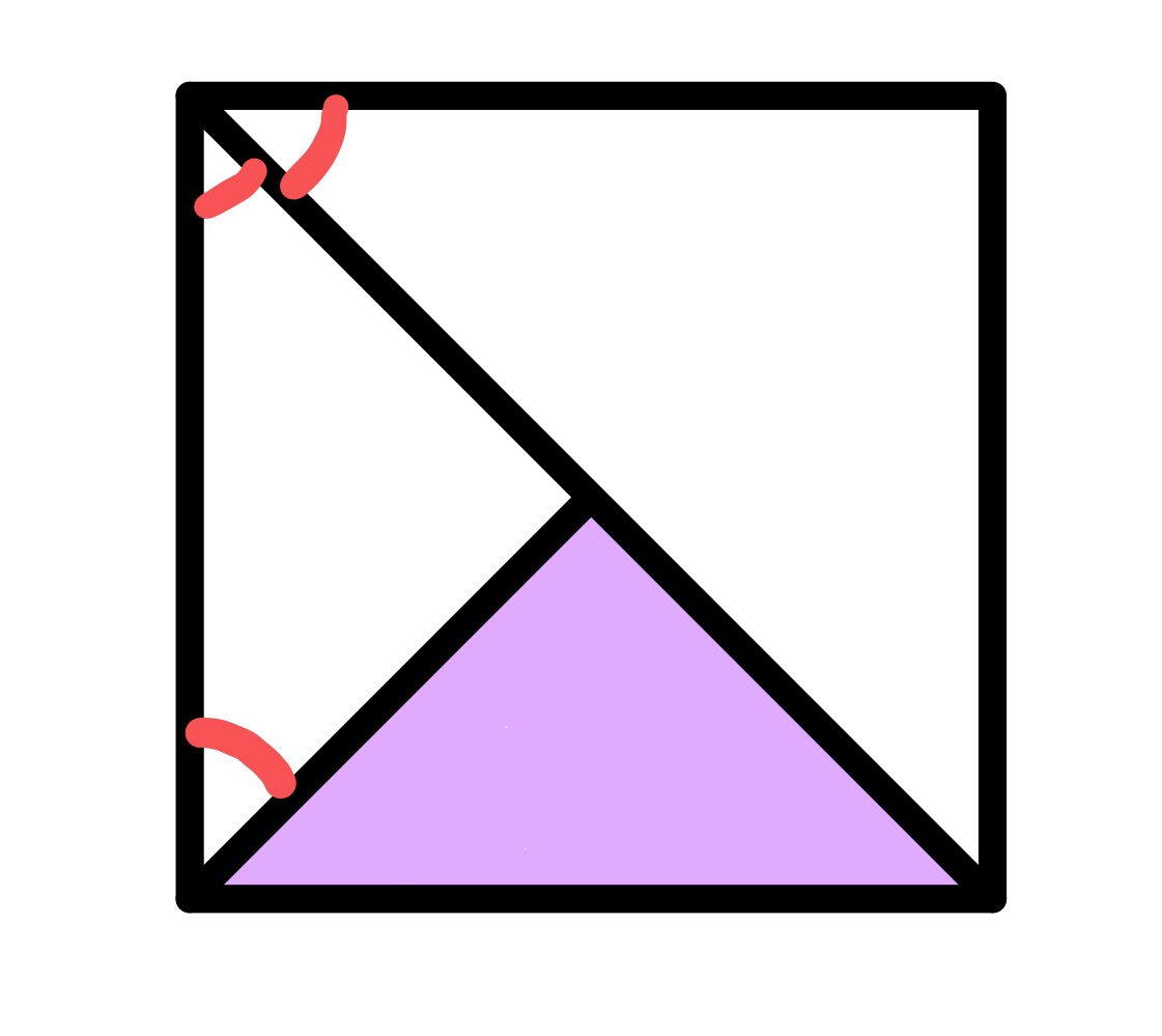 Triangle in a rectangle special case 90