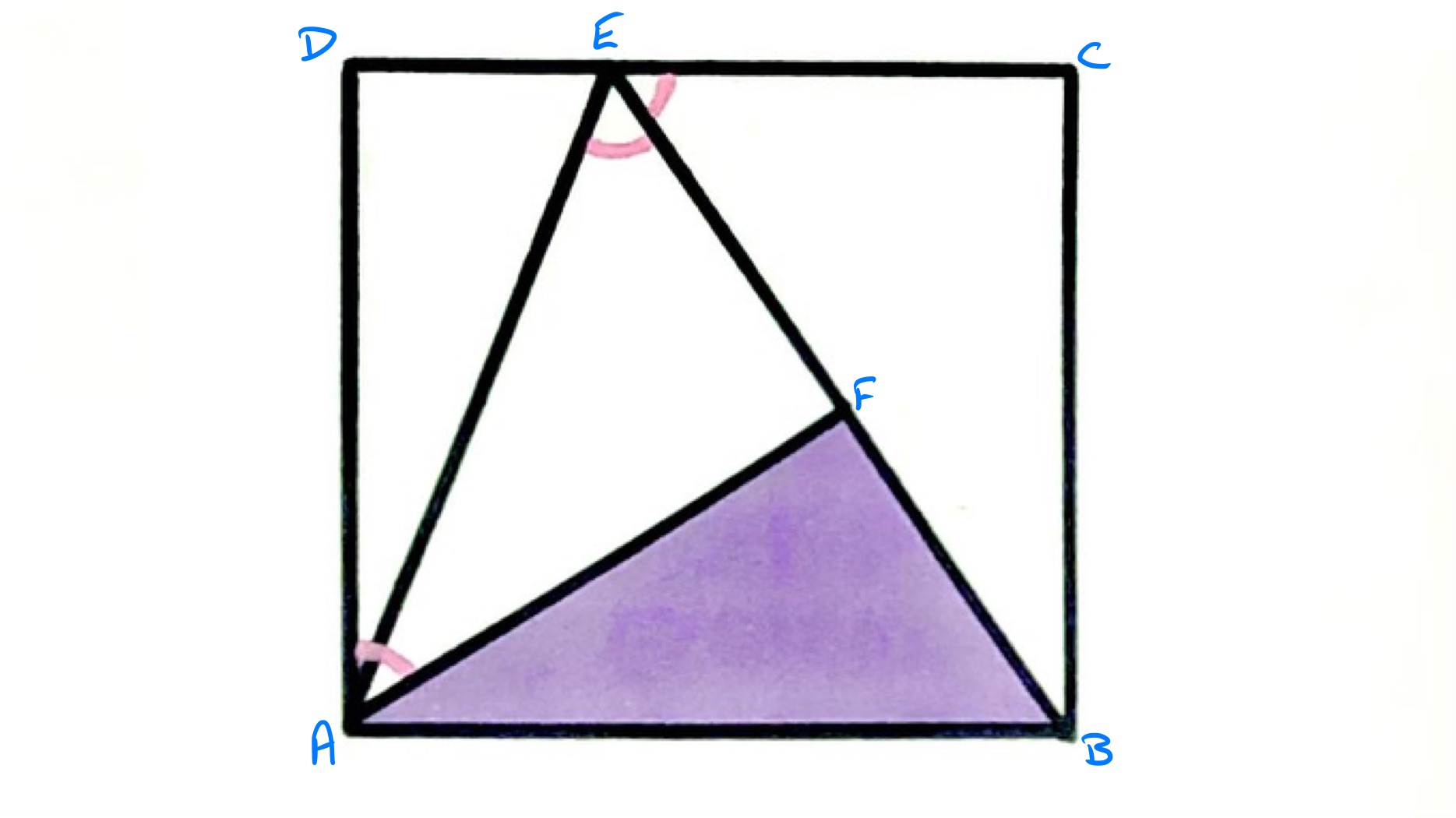 Triangle in a rectangle labelled