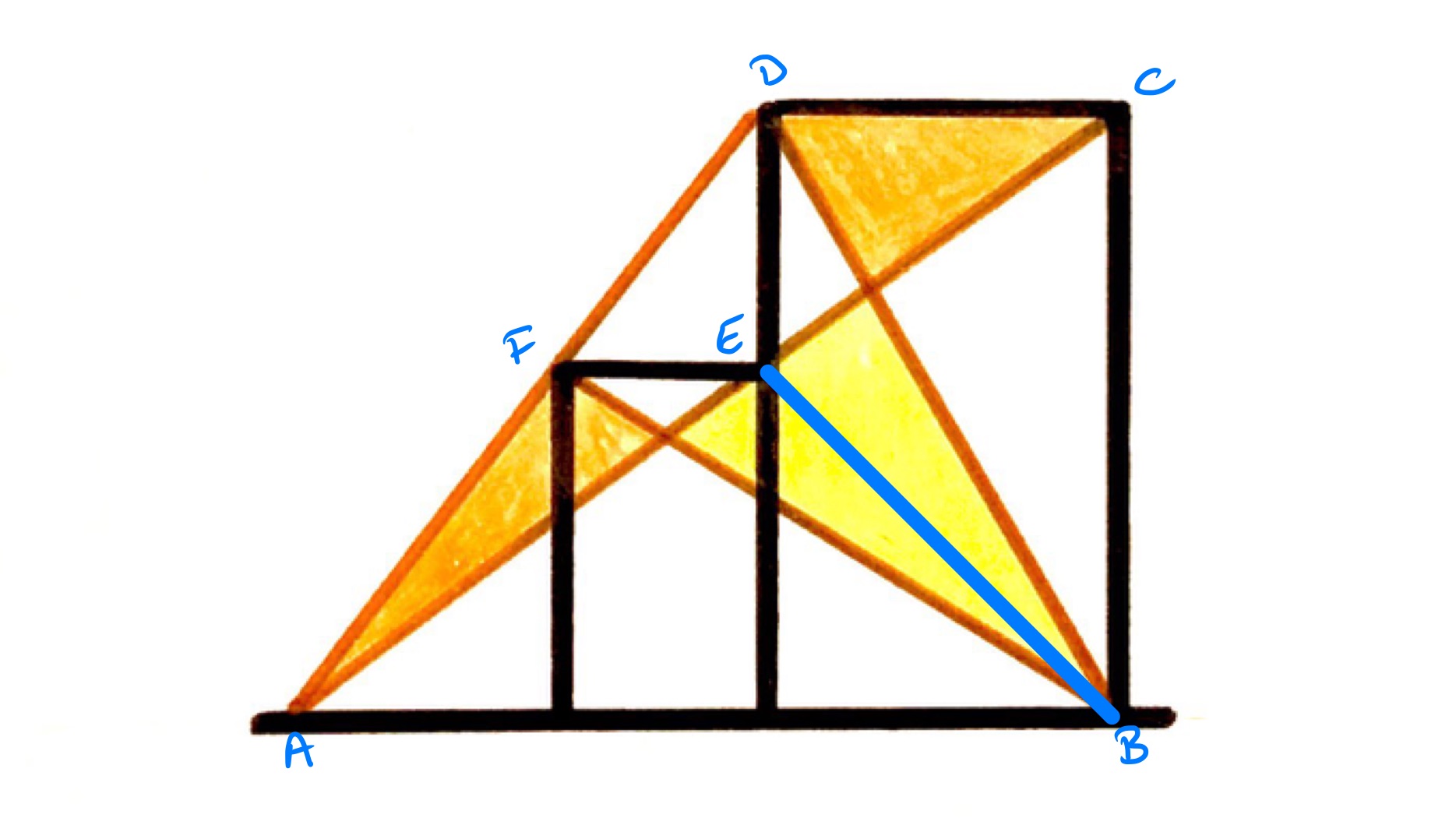 Triangles formed from rectangles labelled