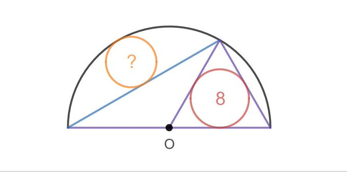 Two Circles Inscribed in Triangles in a Semi-Circle