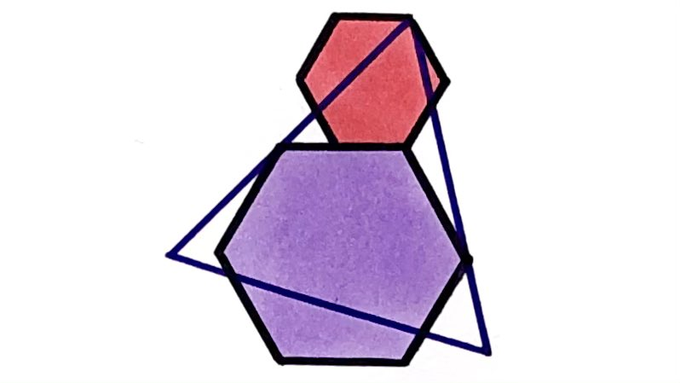 Two Hexagons and a Triangle