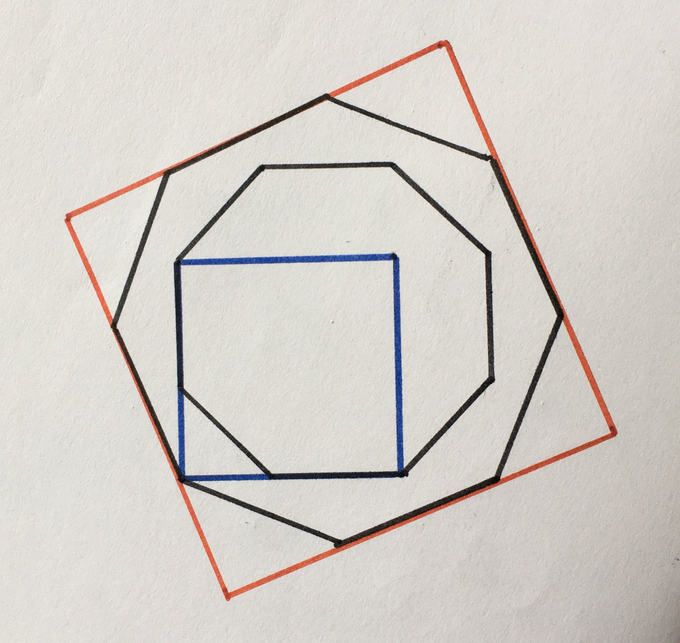 Two octagons and two squares