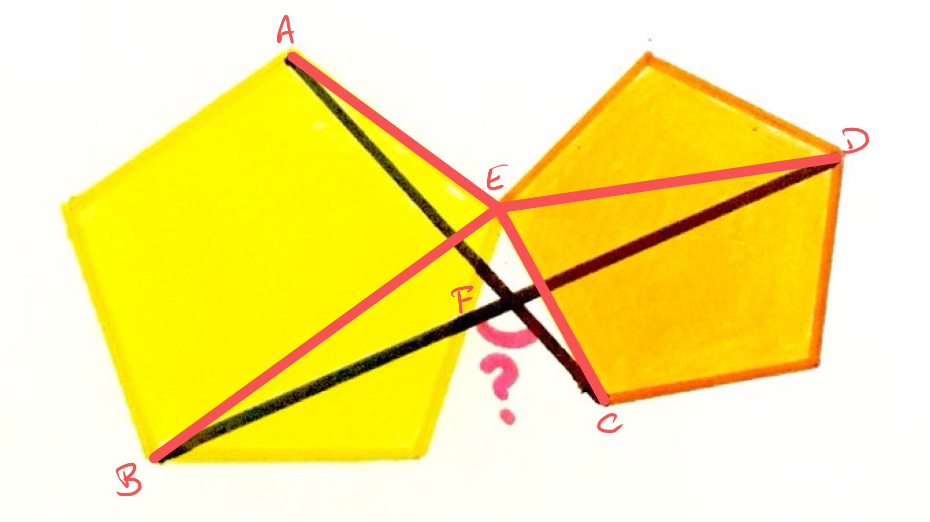 Two pentagons labelled