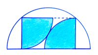 Two Quarter Circles in a Rectangle in a Semi-Circle