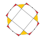 Two Rectangles Overlapping a Circle