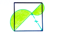 Two Semi-Circles Diagonally Across a Square
