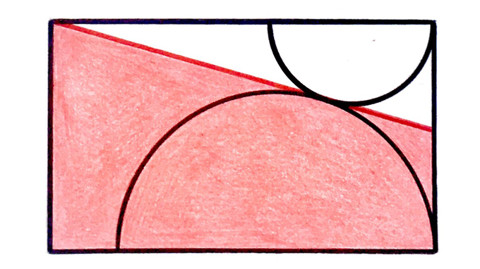 Two Semi-Circles Inside a Rectangle