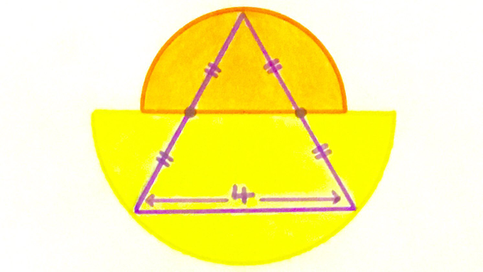 Two Semi-Circles and an Equilateral Triangle