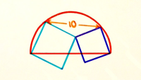 Two Squares Overlapping a Semi-Circle