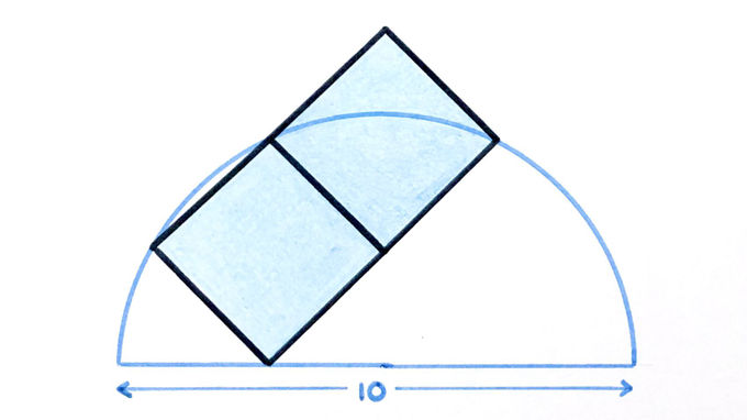 Two Squares and a Semi-Circle