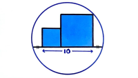 Two Squares on a Diameter of a Circle
