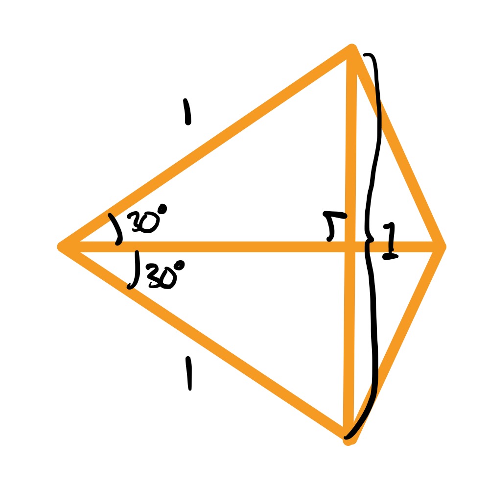 Two thirty degree isosceles triangles