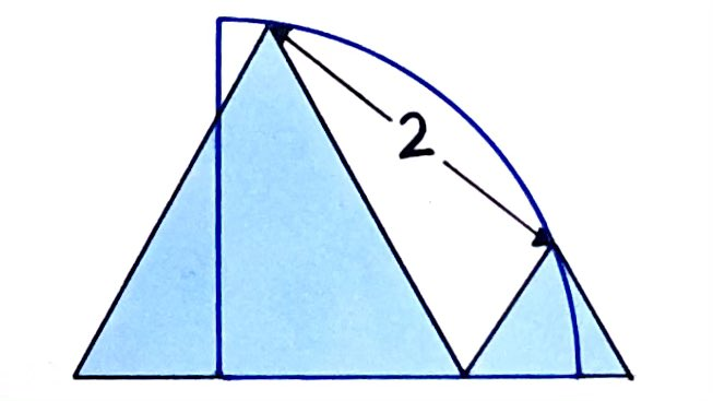 Two Triangles Overlapping a Quarter Circle