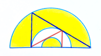 Two Triangles and Three Concentric Semi-Circles