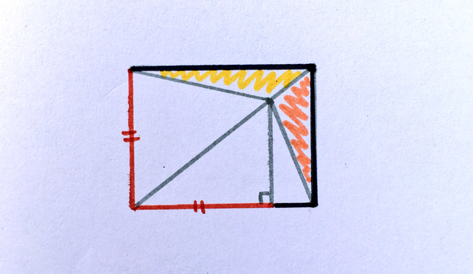 Two triangles in a rectangle